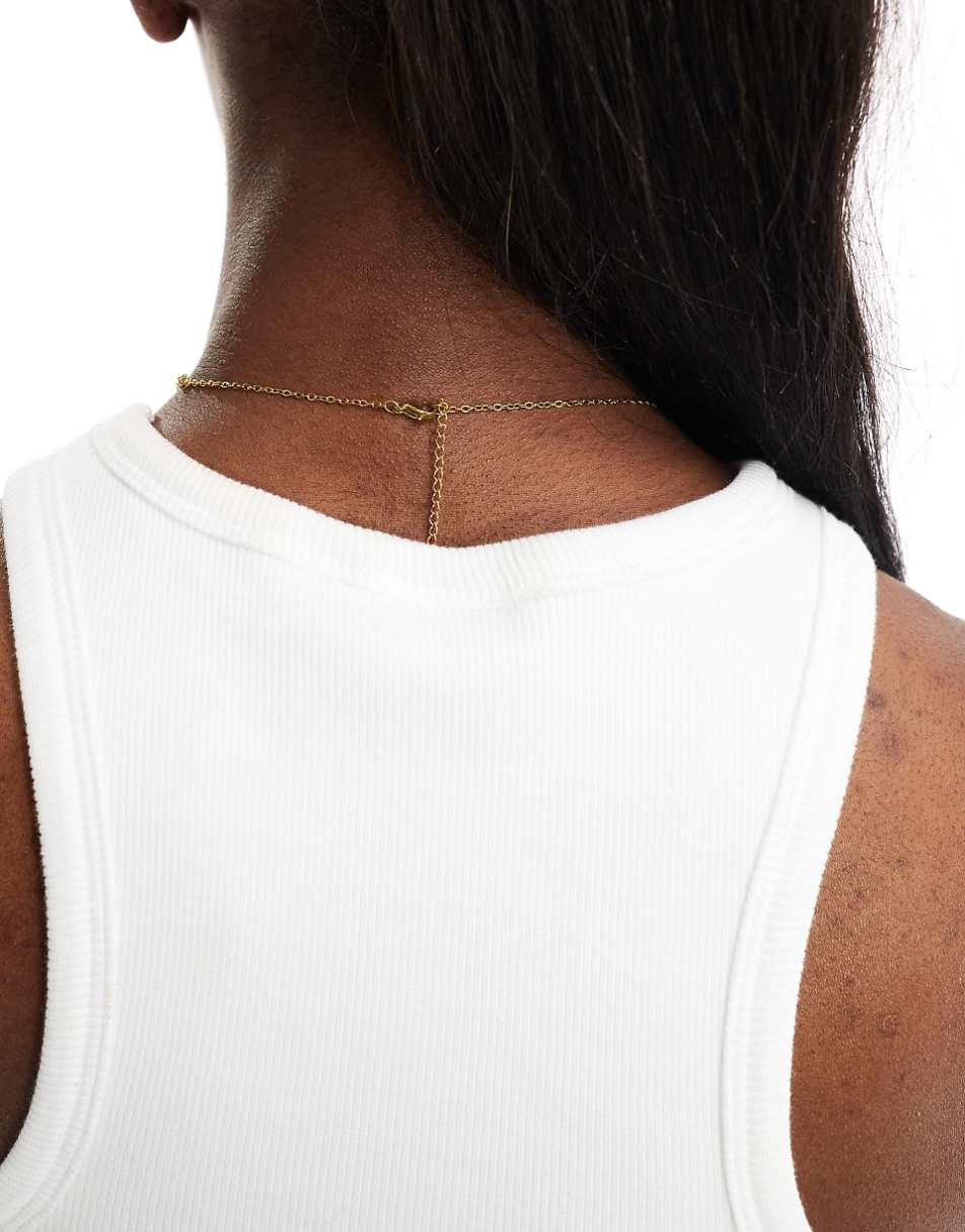 Lost Souls stainless steel 18ct gold plated coin pendant necklace