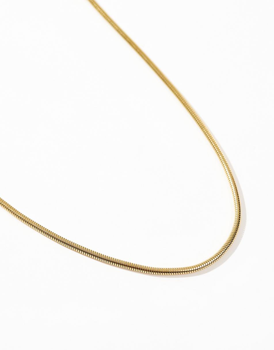 Lost Souls stainless steel 18kt gold plated 38mm chunky snake chain necklace