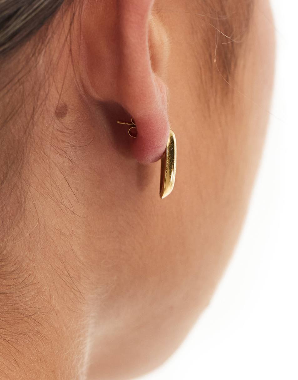 Lost Souls stainless steel 18kt gold plated chunky stud earrings