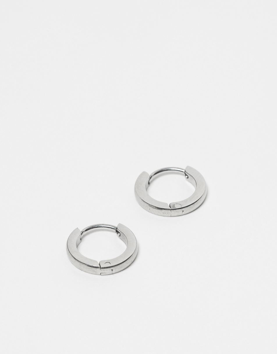 Lost Souls minimal huggie hoop earrings in stainless steel