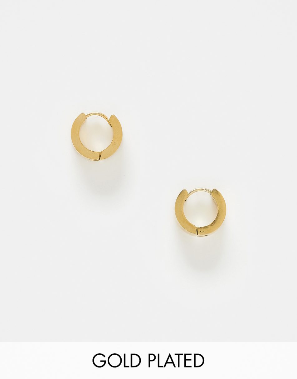 Lost Souls essential huggie hoops in 18k gold plated