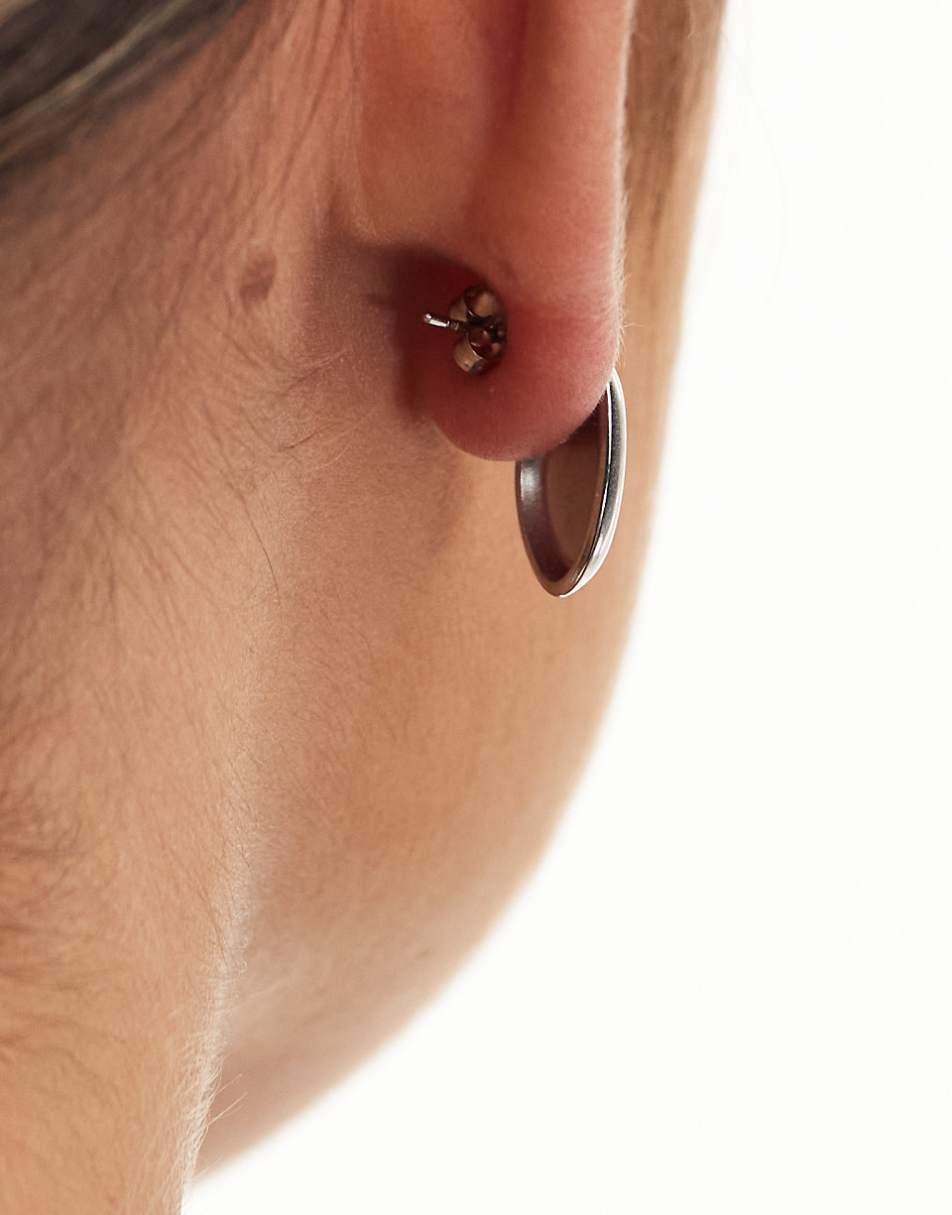 Lost Souls stainless steel chunky stud earrings in silver