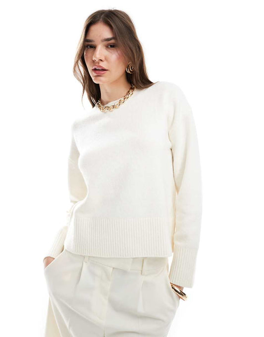 & Other Stories crew neck sweater in off white