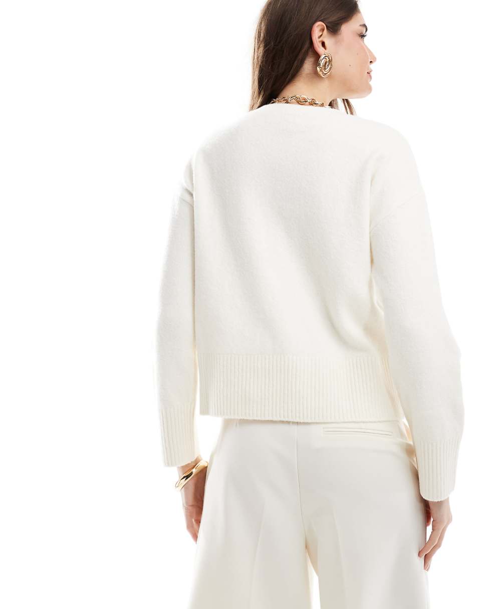 & Other Stories crew neck sweater in off white