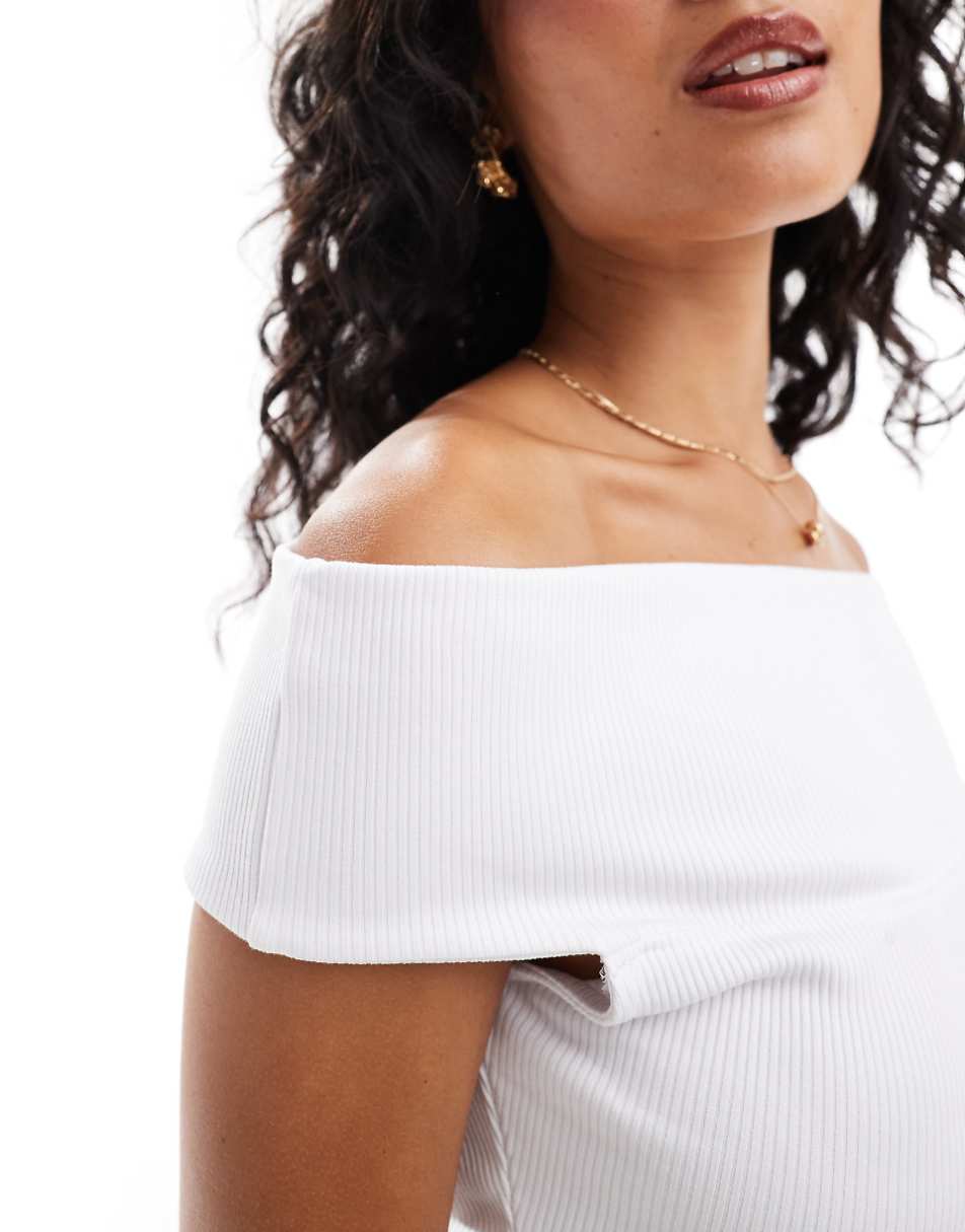 Mango bardot top in white