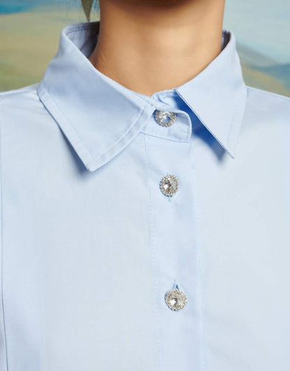 Dream Sister Jane detachable bow shirt in powder blue