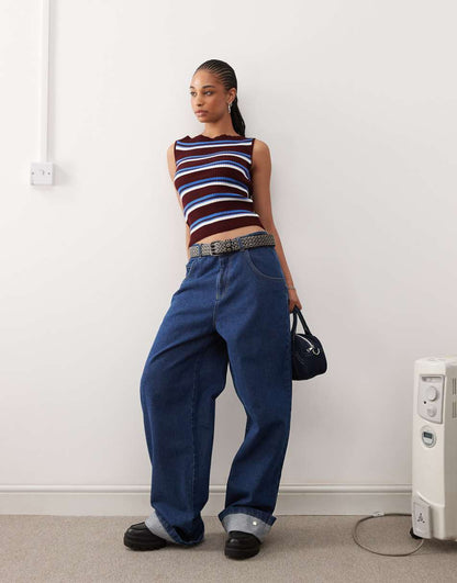 COLLUSION striped tank top in multi