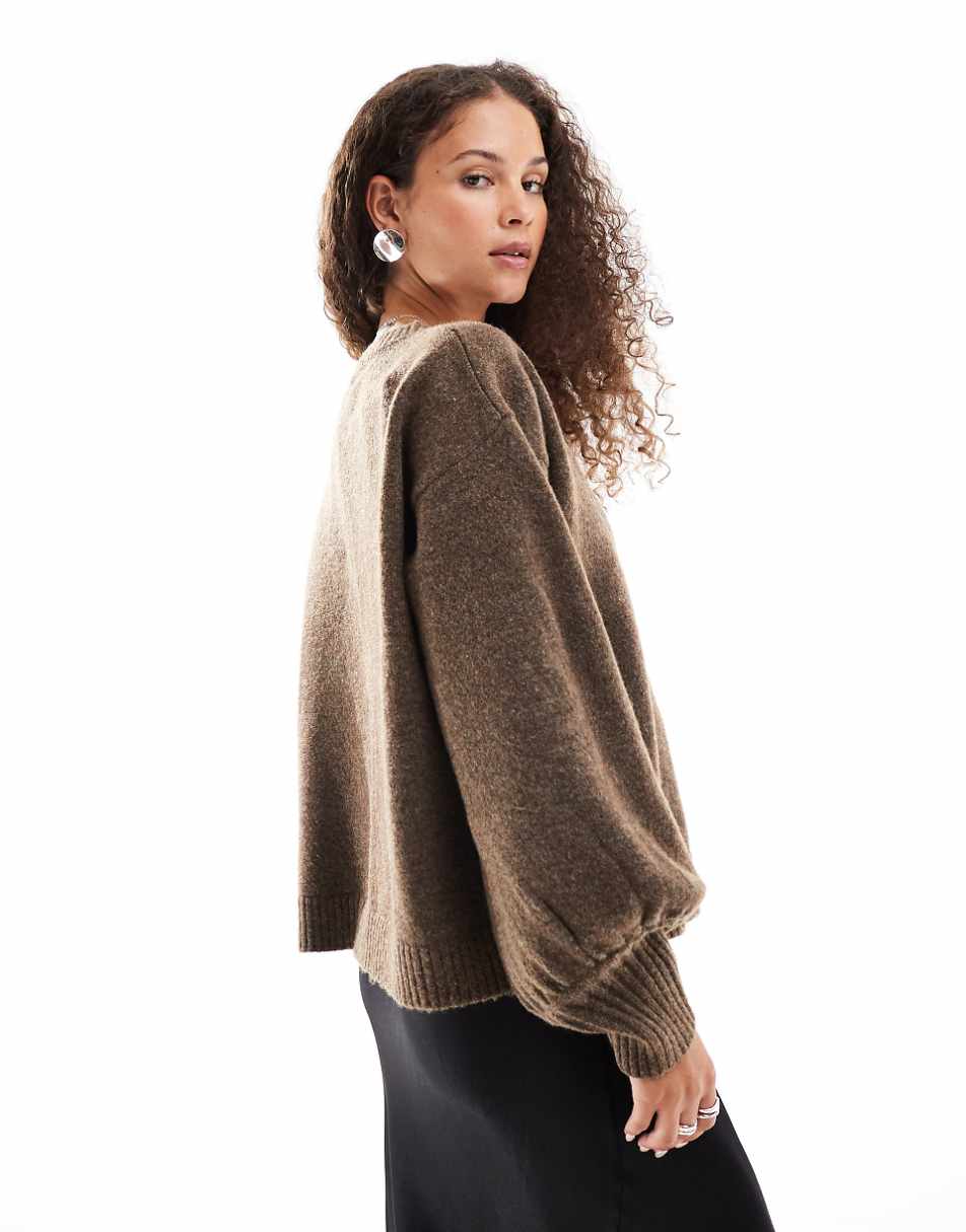 VRG GRL sorrentino oversized cardigan in mole brown