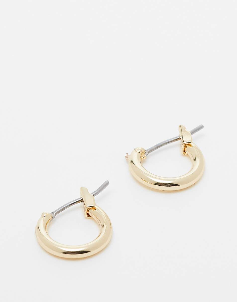 Faded Future thin huggie hoops earrings in gold