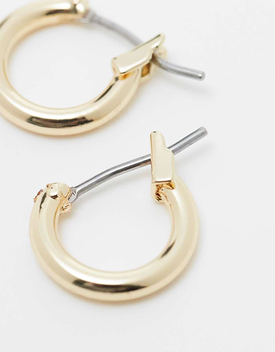 Faded Future thin huggie hoops earrings in gold