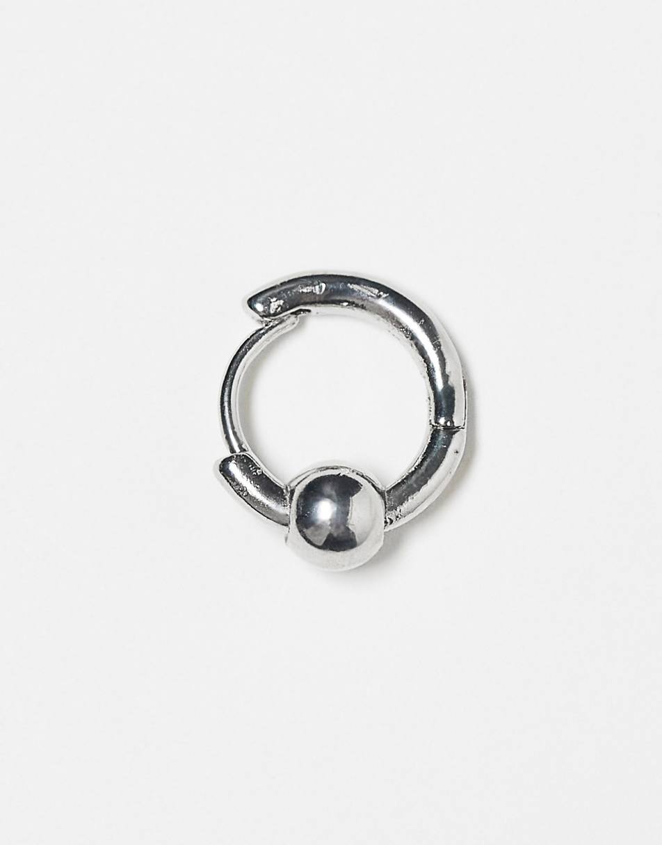 Faded Future single huggie hoop with ball in silver