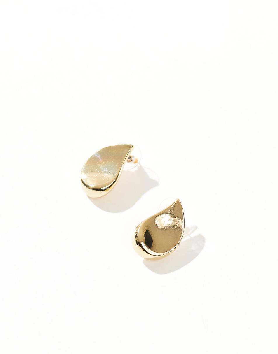 ASOS DESIGN 14k gold plated stud earrings with teardrop detail