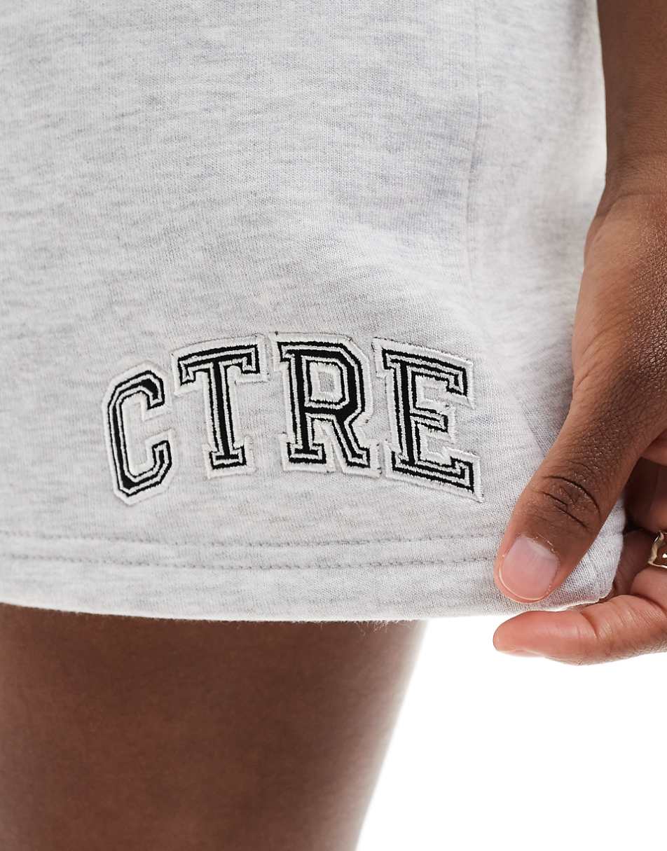 The Couture Club CTRE varsity shorts in heather gray