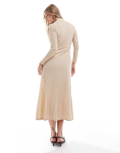 Closet London asymmetric midi pencil dress in rust