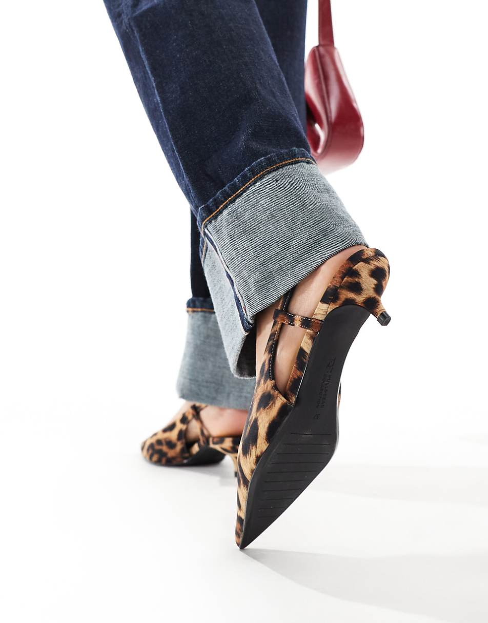 Pull&Bear kitten heel slingback in leopard