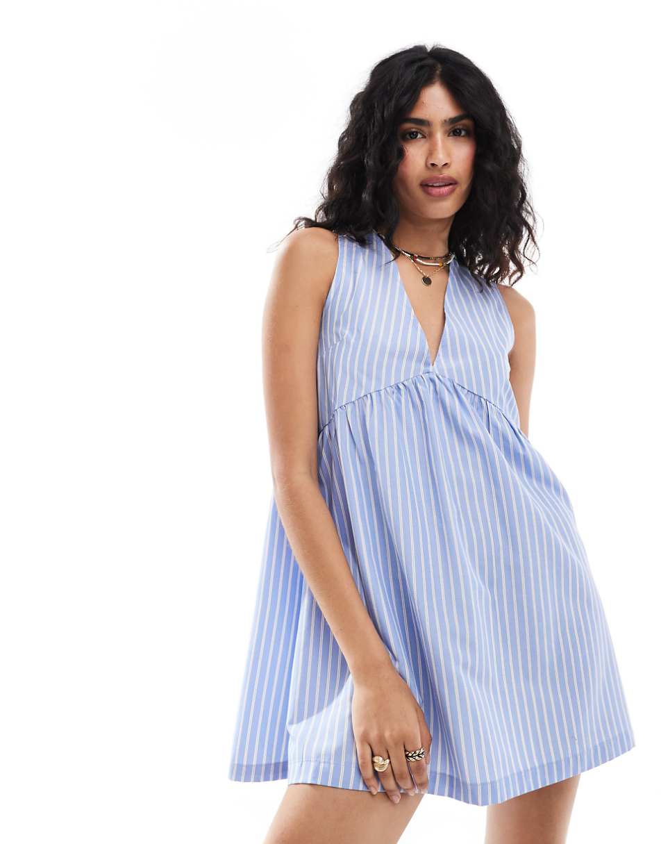 ASOS DESIGN a line mini dress in stripe