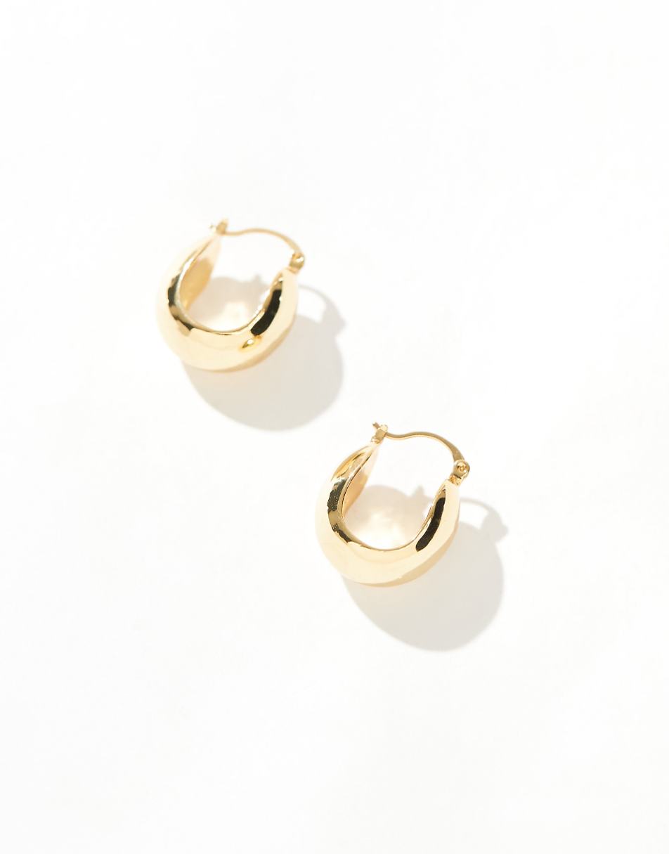 ASOS DESIGN 14k gold plated hoop earrings with bubble detail