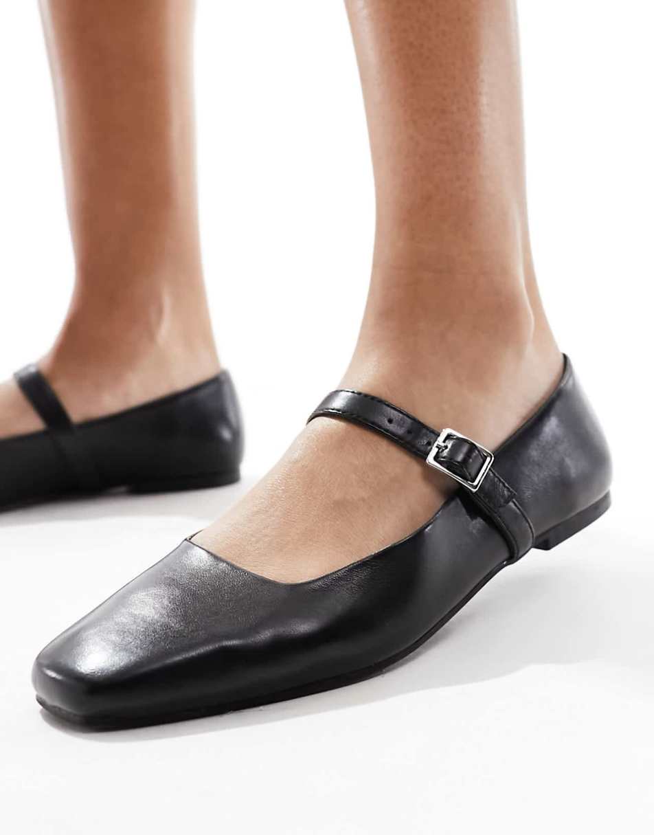 ASOS DESIGN Lottie Mary Jane ballet in black