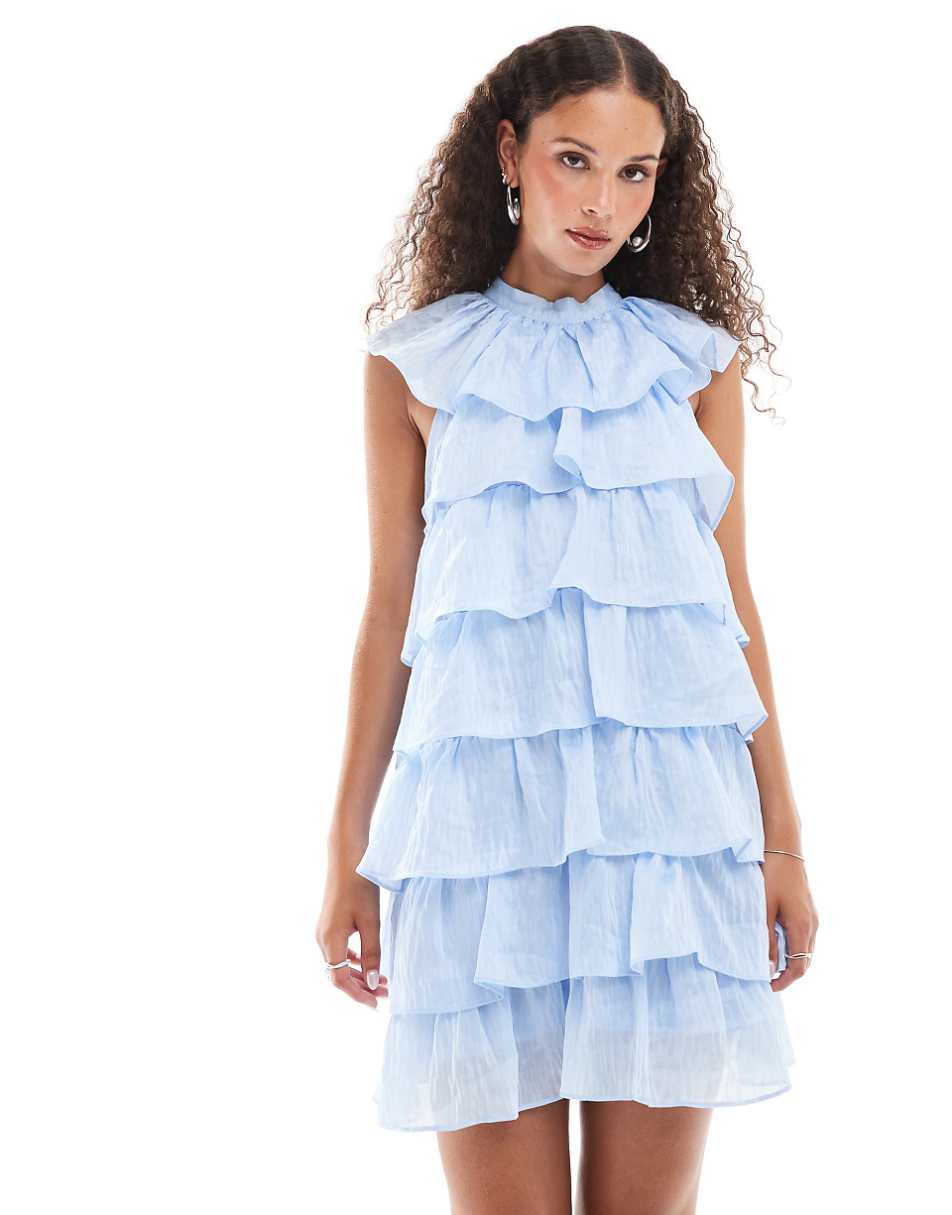 Sister Jane ruffle mini dress in powder blue