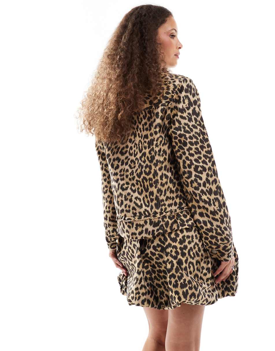 Sister Jane jacquard jacket in leopard - part of a set