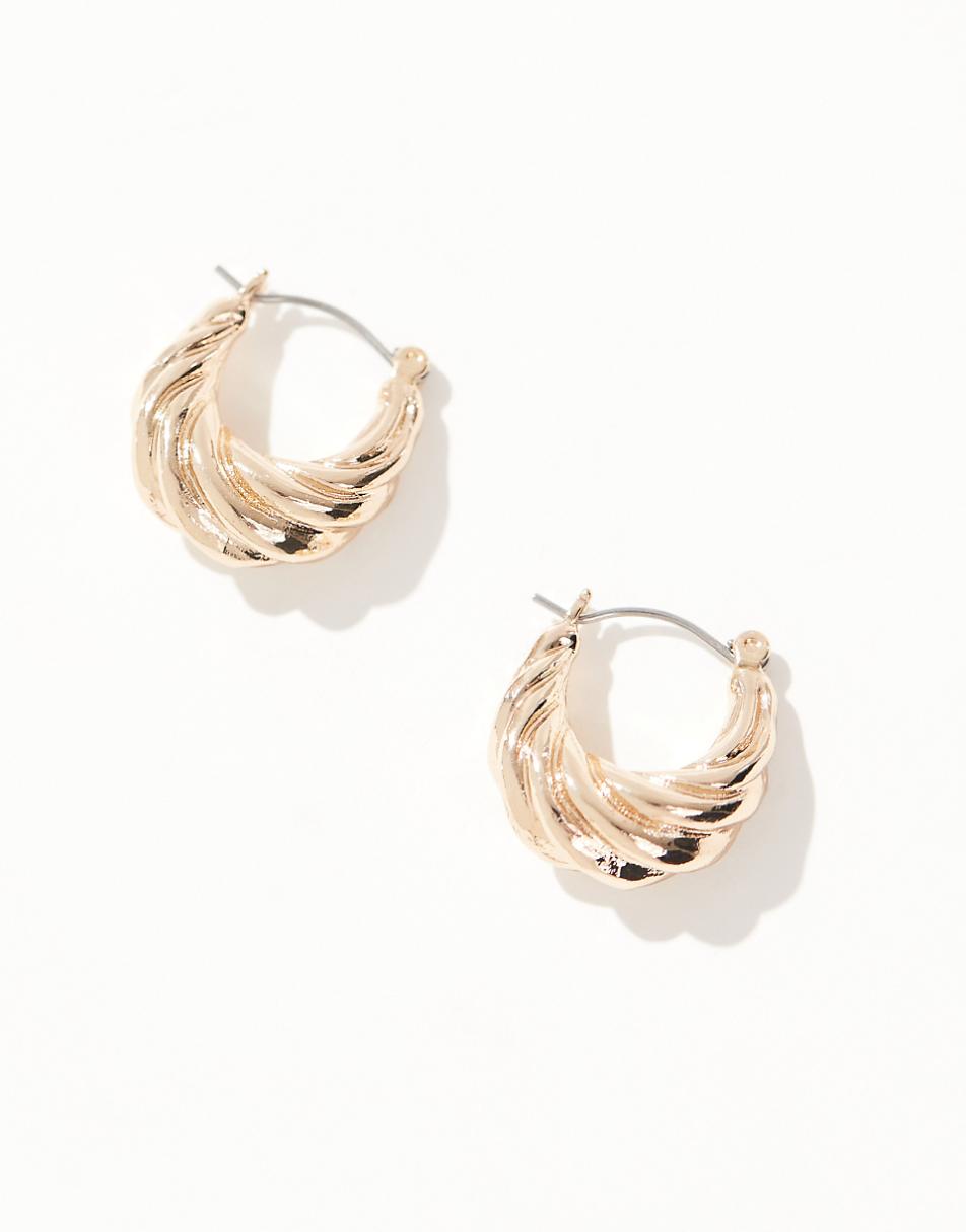 Reclaimed Vintage chubby weave hoops in gold