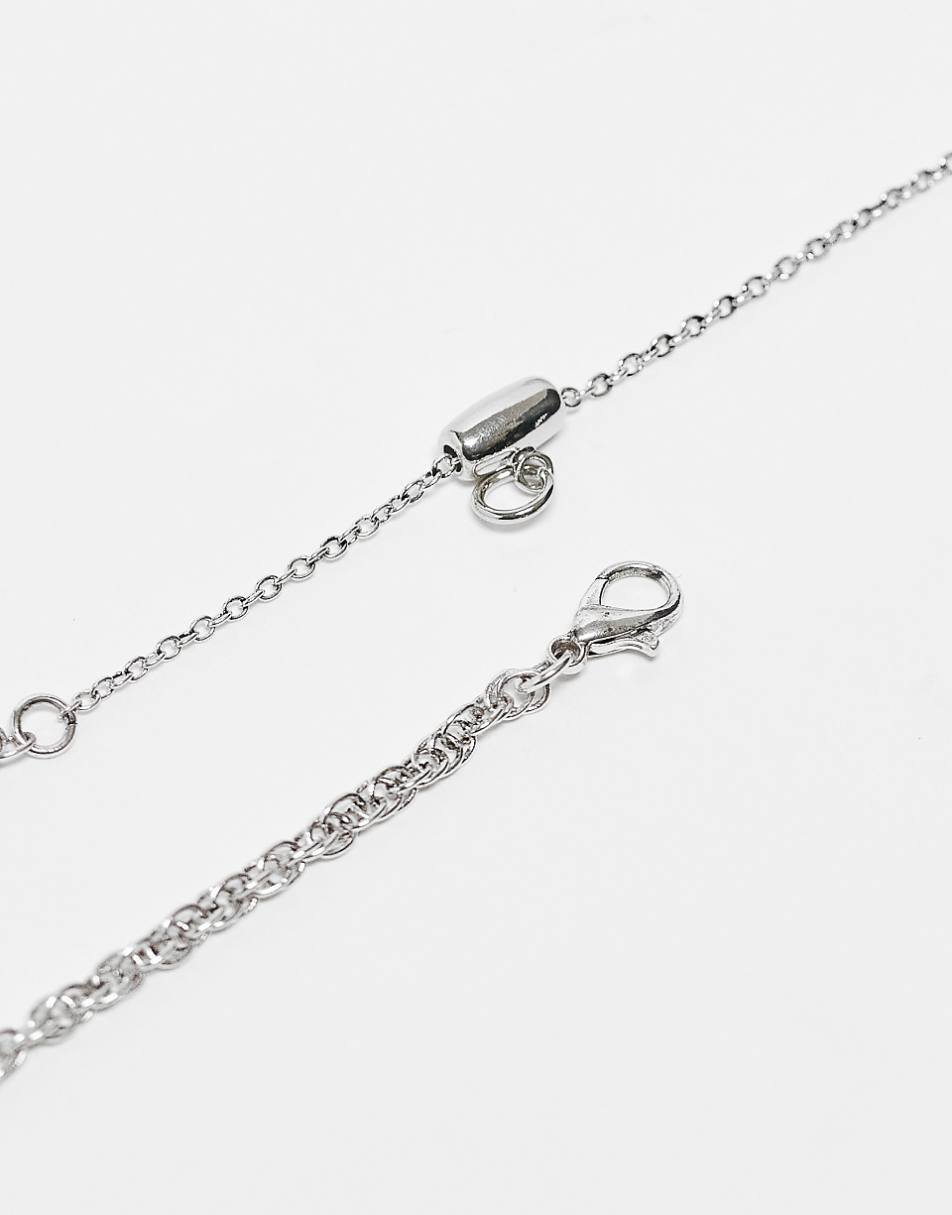 Reclaimed Vintage unisex chain with lion cross pendant in silver