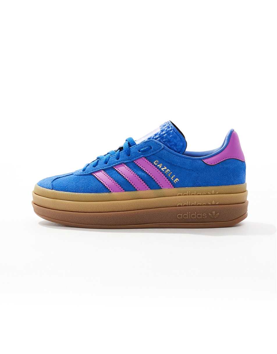 adidas Originals Gazelle Bold sneakers in blue with gum sole