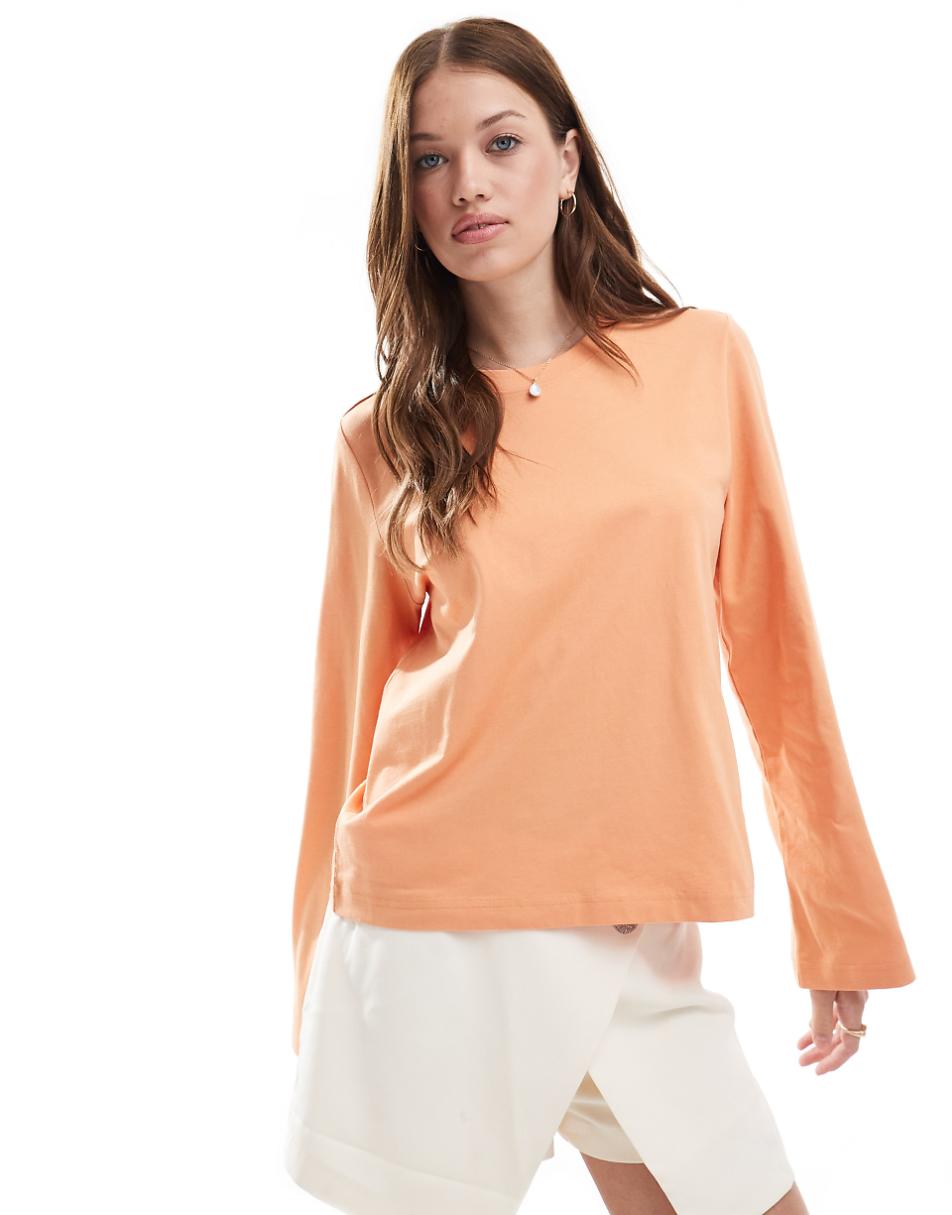 & Other Stories long sleeve top in orange