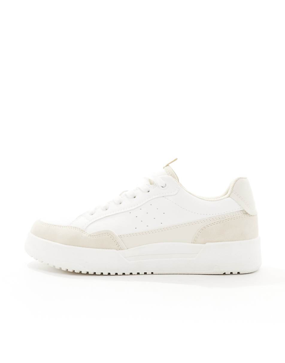 Pull&Bear chunky contrast sneakers in white