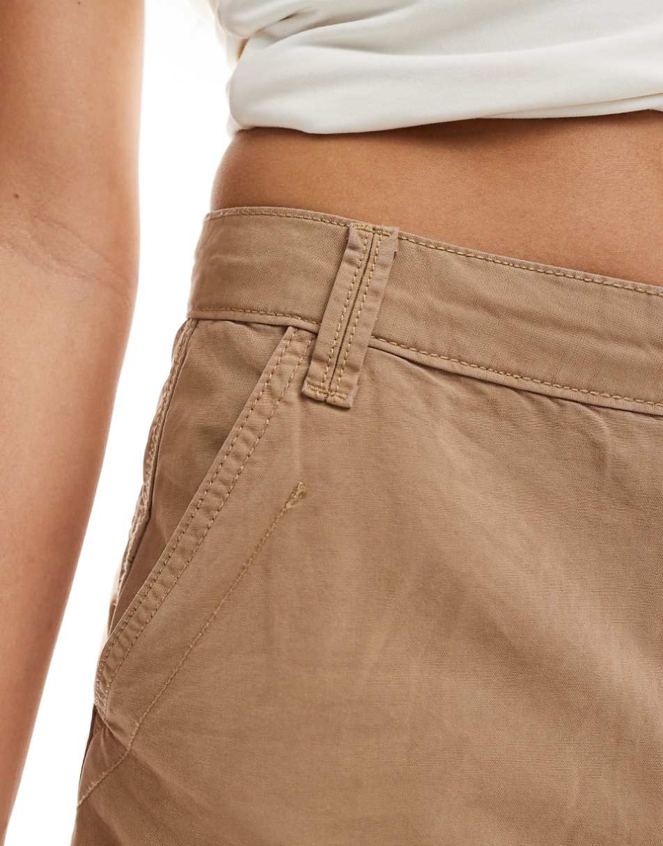 Bershka carpenter pants in beige