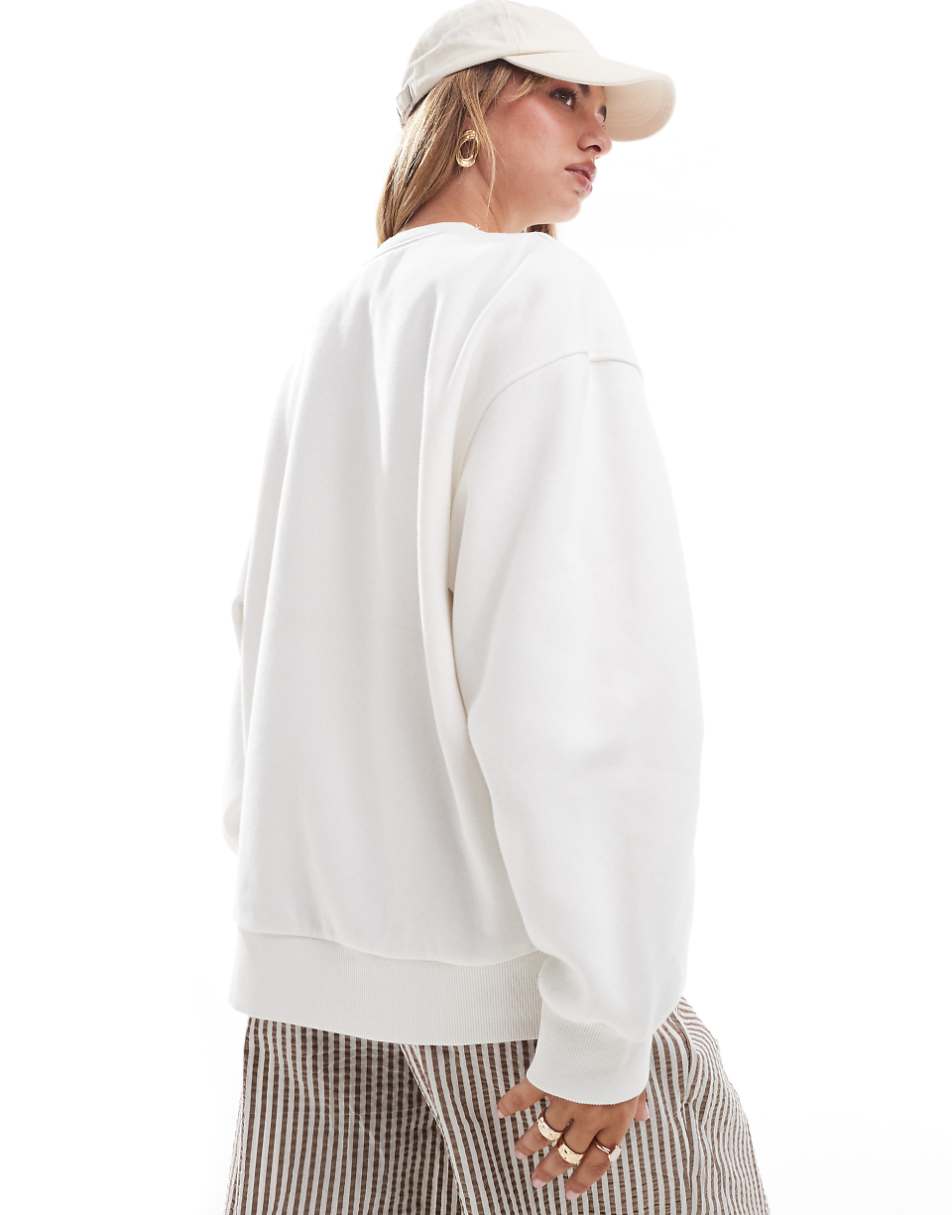 Bershka oversized sweatshirt in white