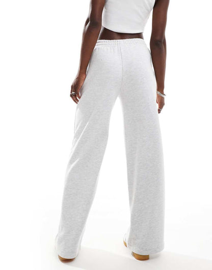 Bershka wide leg sweatpants in gray heather - part of a set