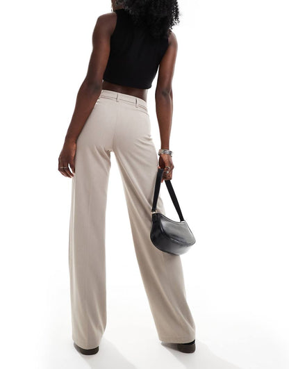 Bershka tailored pants in beige melange