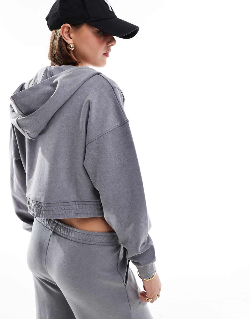 Stradivarius soft touch hoodie in dark gray - part of a set