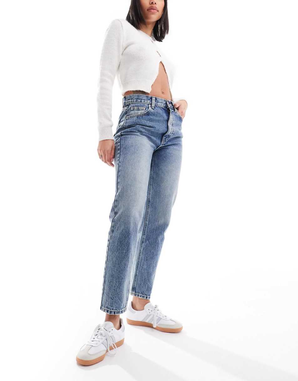 Pull&Bear comfort mom jeans in blue