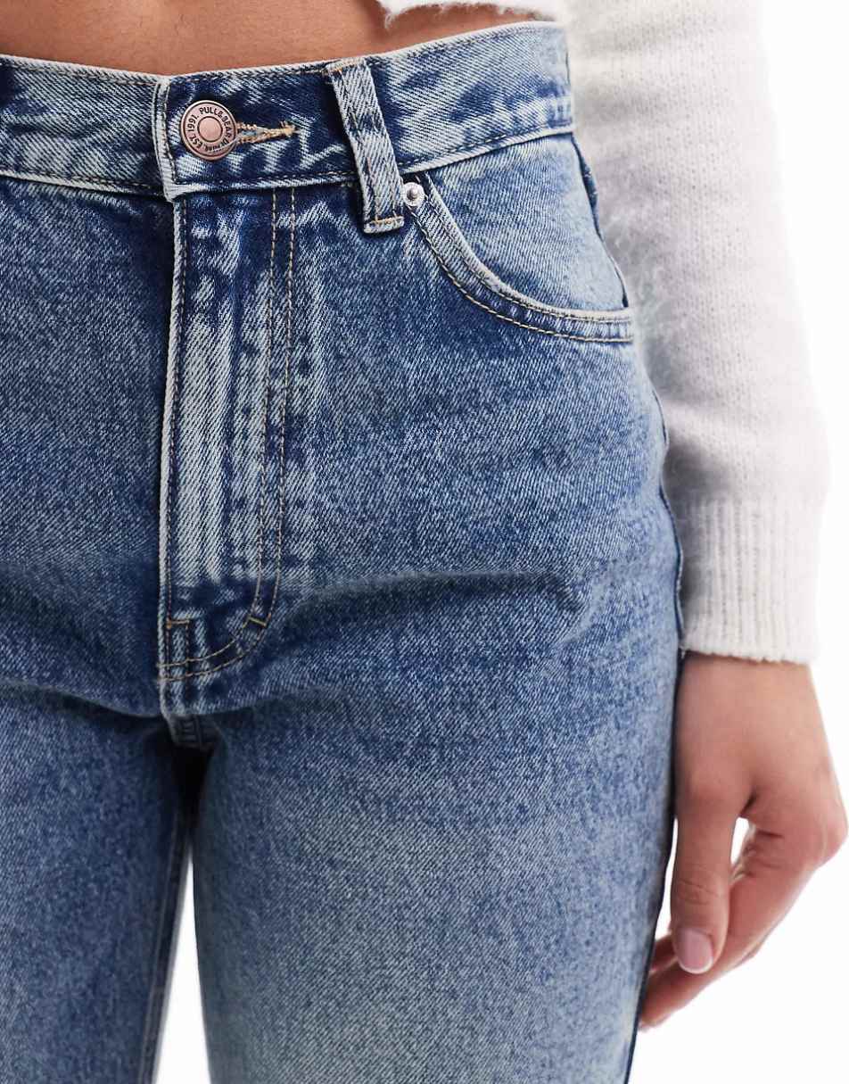 Pull&Bear comfort mom jeans in blue