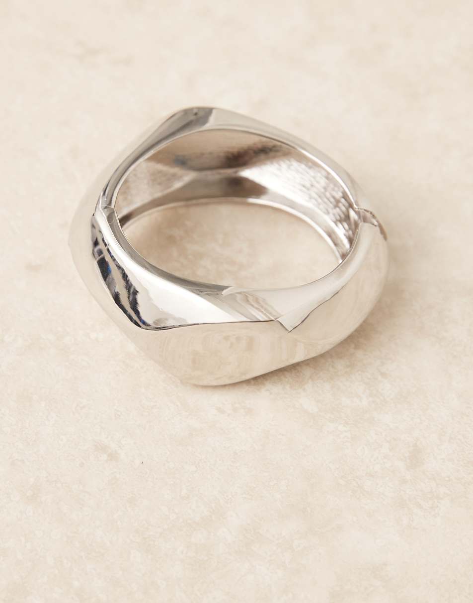 ASOS DESIGN bangle bracelet with clean detail in silver tone