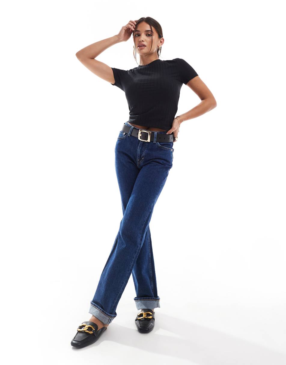 ASOS DESIGN slim fit t-shirt in rib in black