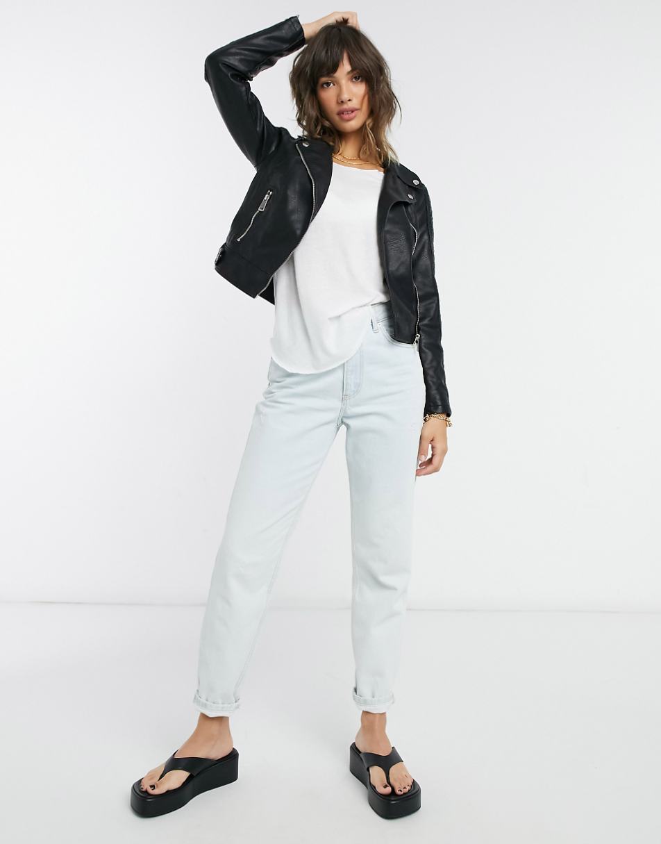 Vero Moda faux-leather jacket in black